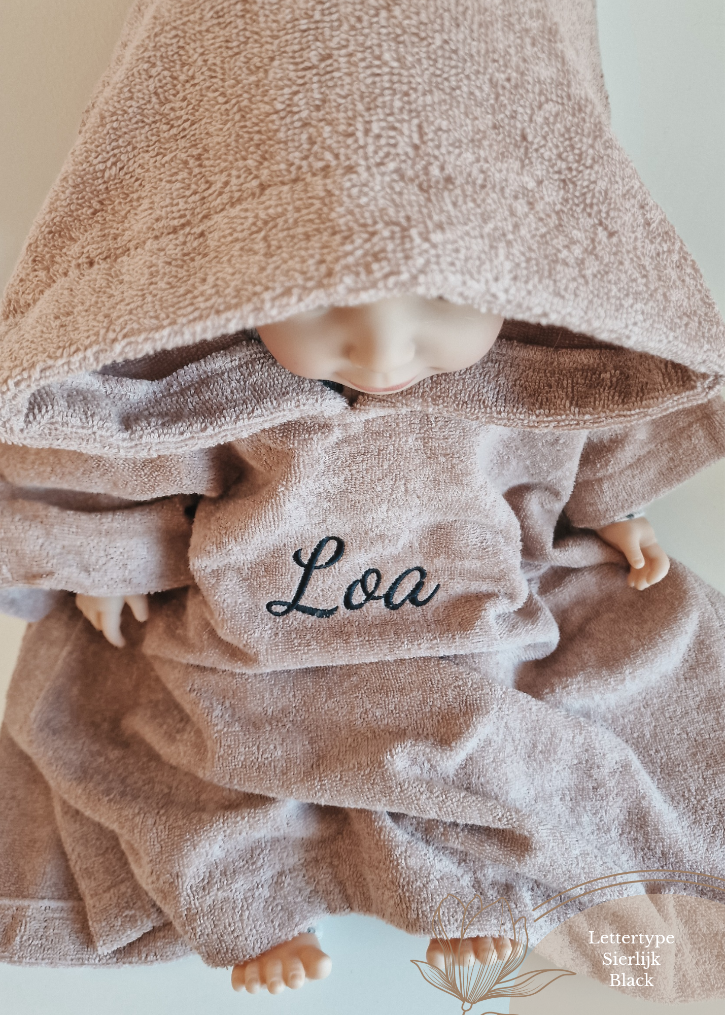 Bath poncho with name | Pink blush