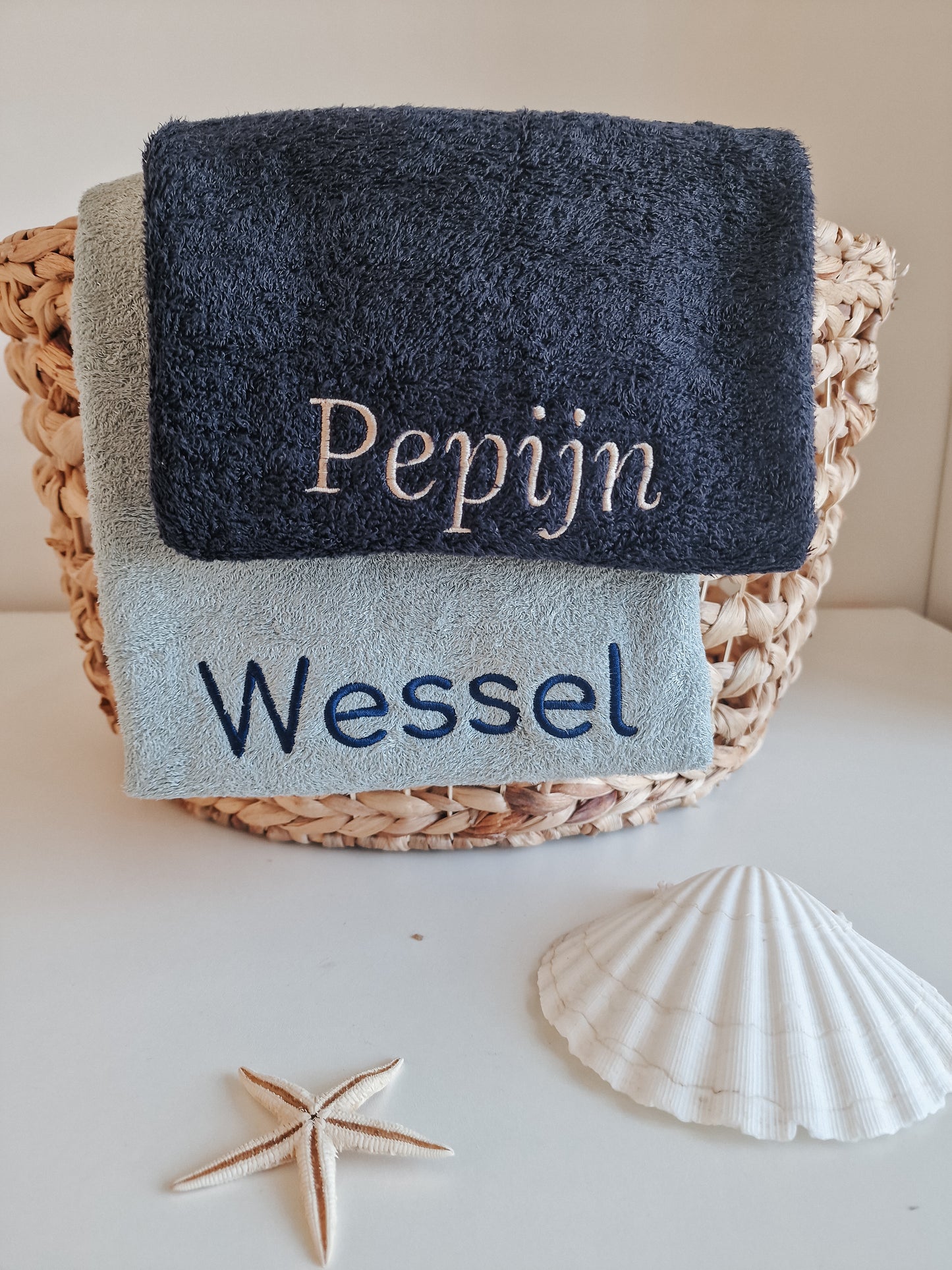 Children's towel bamboo luxury with name | Aqua