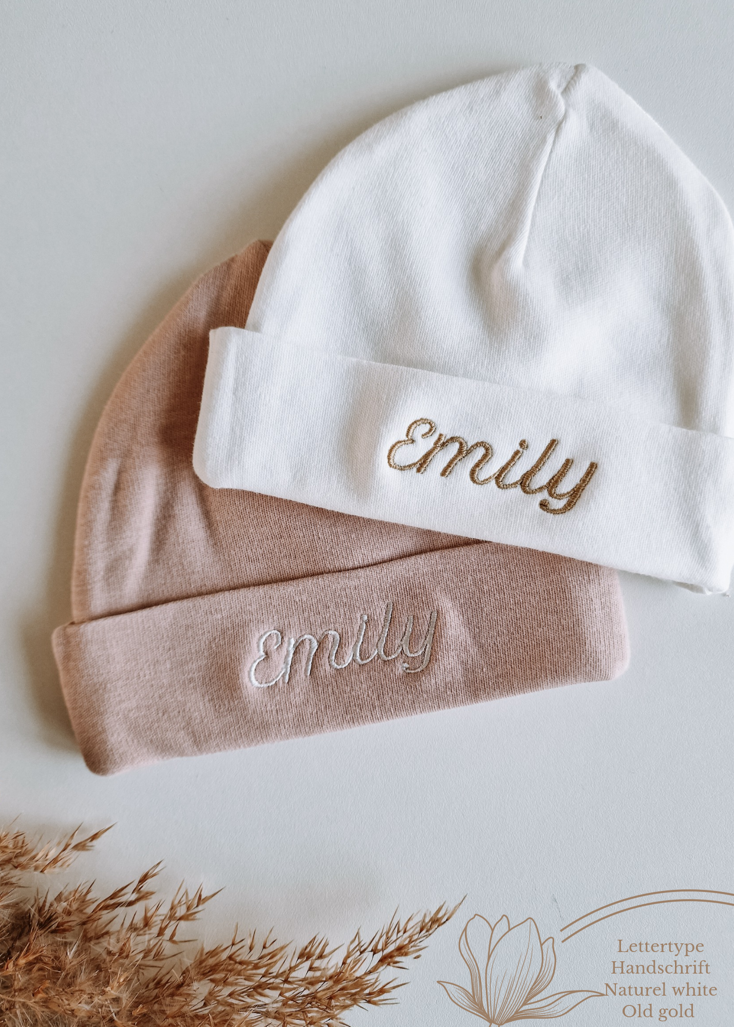 Baby hat with name | Cream