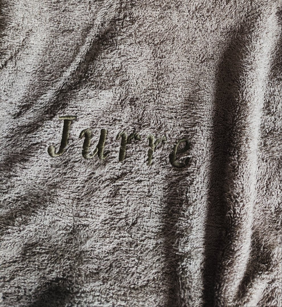 Children's towel bamboo luxury with name | Vintage green