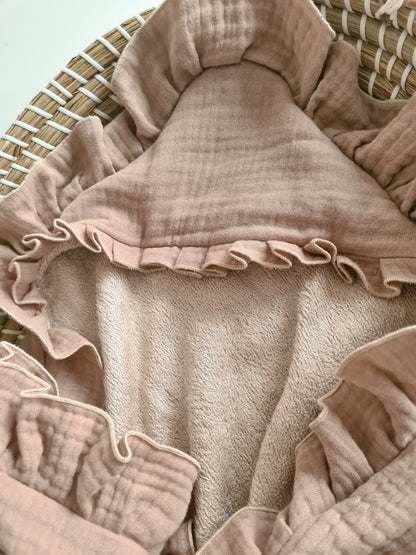 Badcape baby omslagdoek met naam | Ruffle Sandy beach bamboo