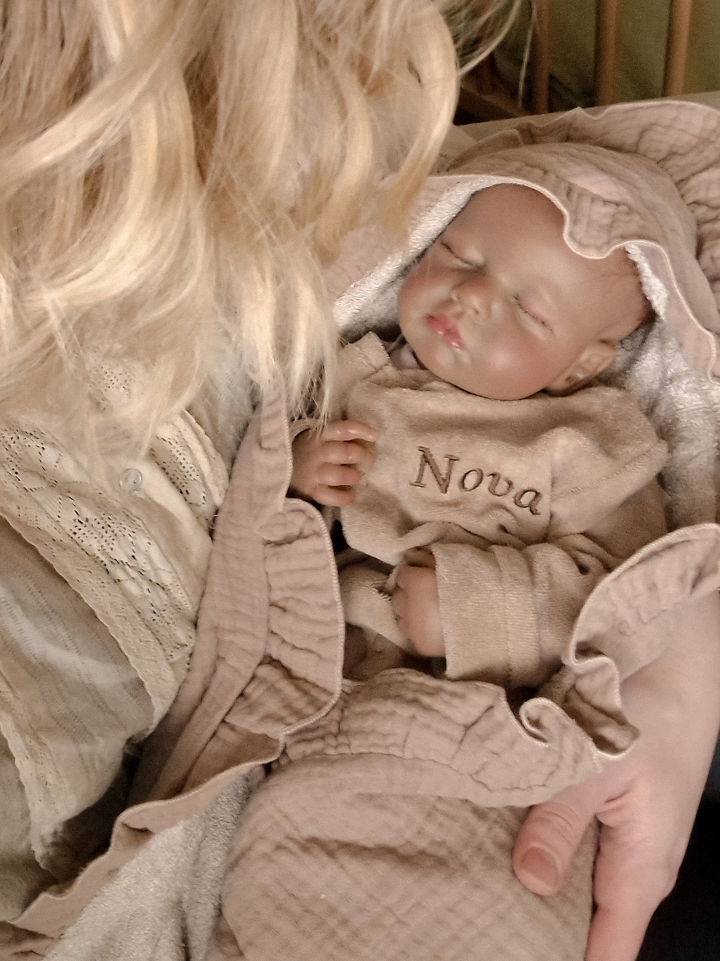 Badcape baby omslagdoek met naam | Ruffle Sandy beach bamboo