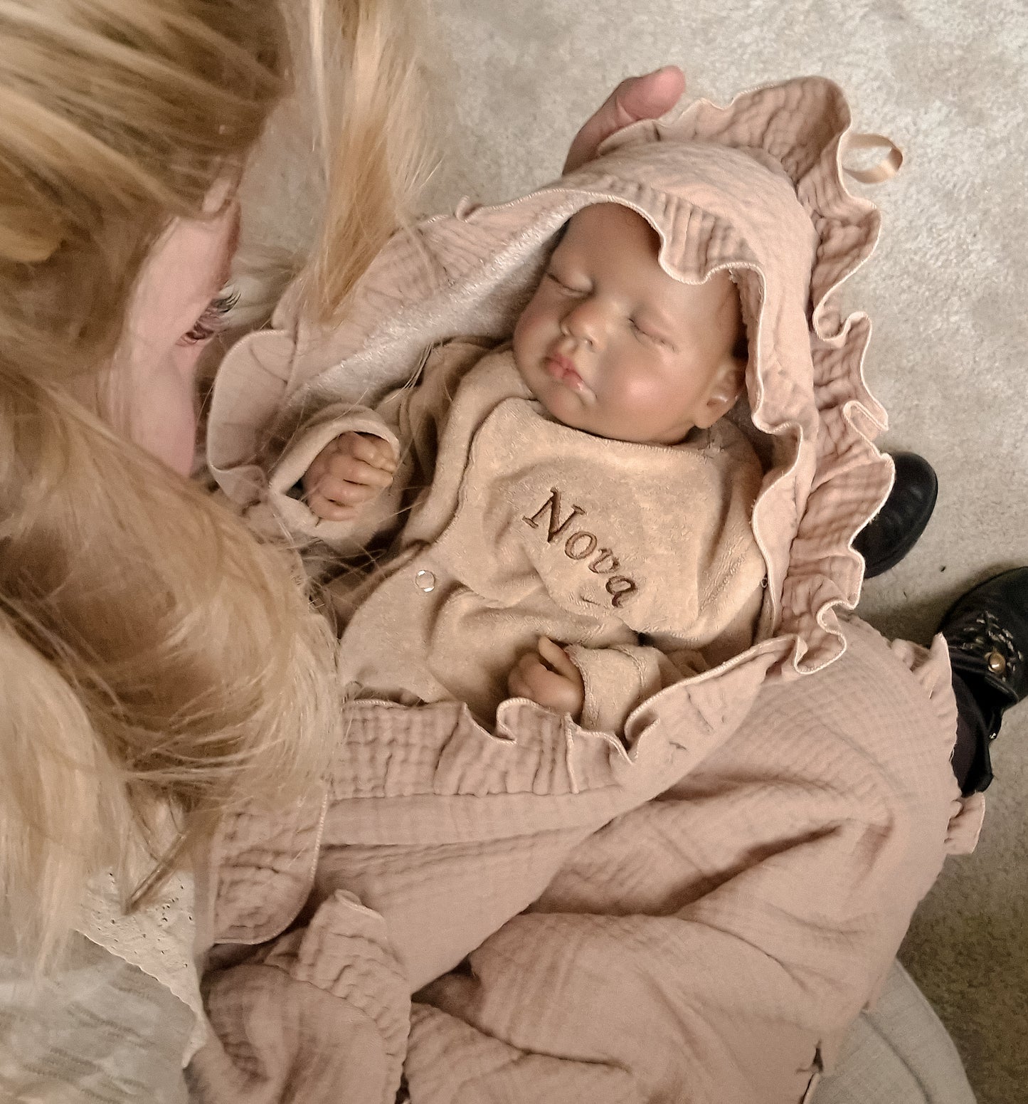 Badcape baby omslagdoek met naam | Ruffle Sandy beach bamboo