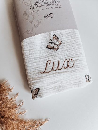 Large XL hydrophilic cloth with name | White butterfly