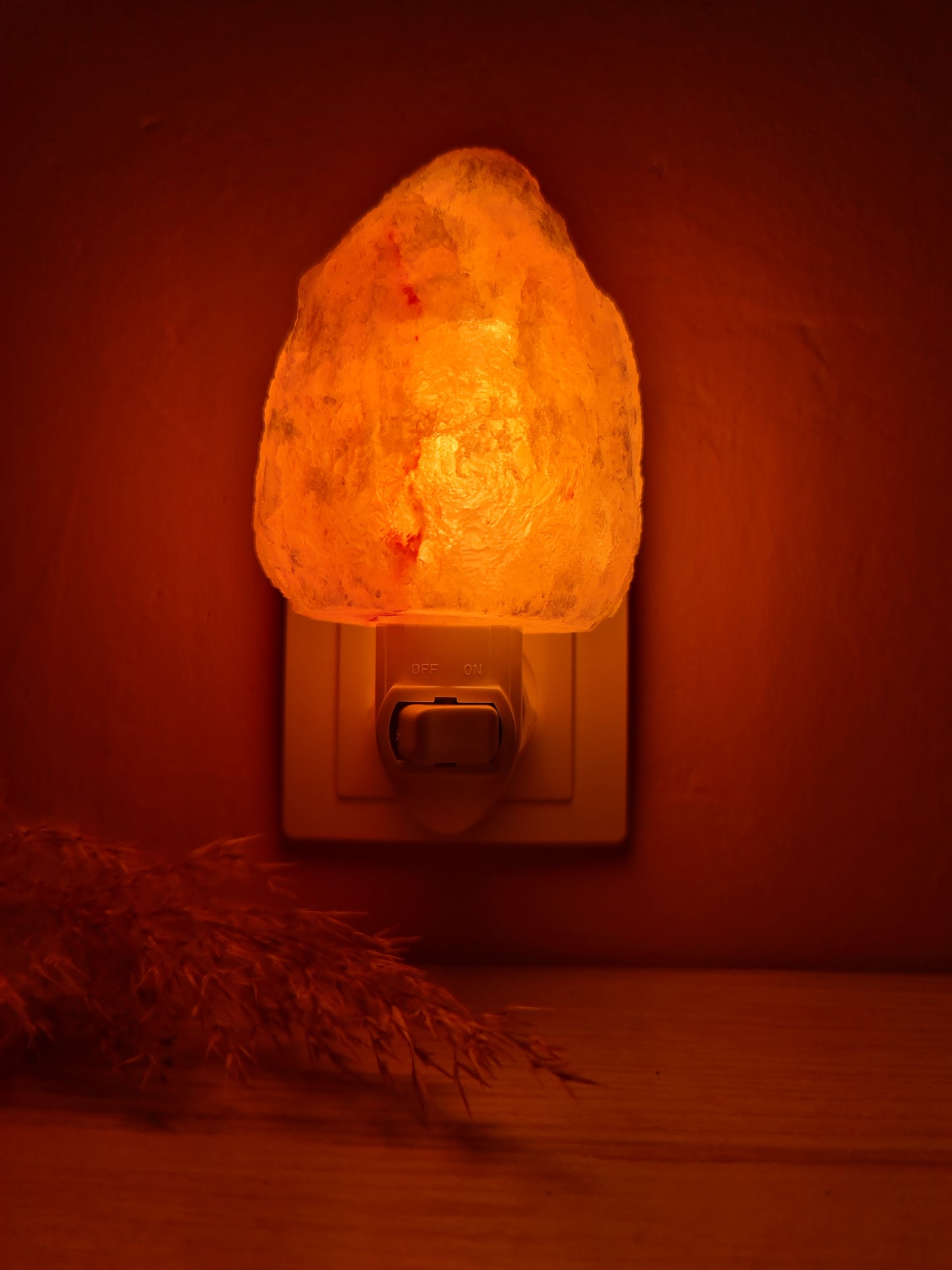 Himalayan salt stone night light | ROCK Orange