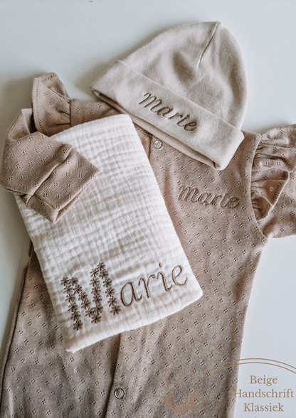 Baby hat with name | Beige
