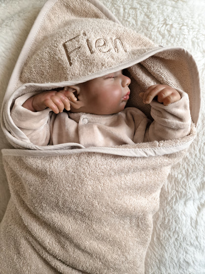 Bath cape with name | Beige 