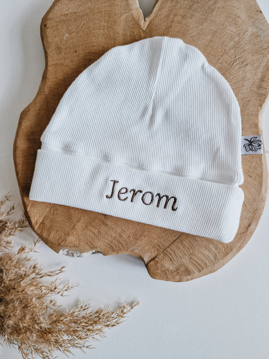 Baby hat with name | cover Rib