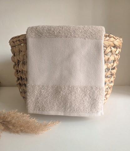 Handdoek met naam Katoen | Beige