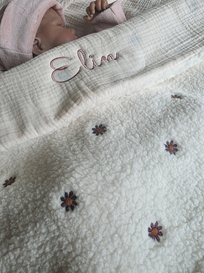 Baby deken | optioneel met naam | Teddy Flower