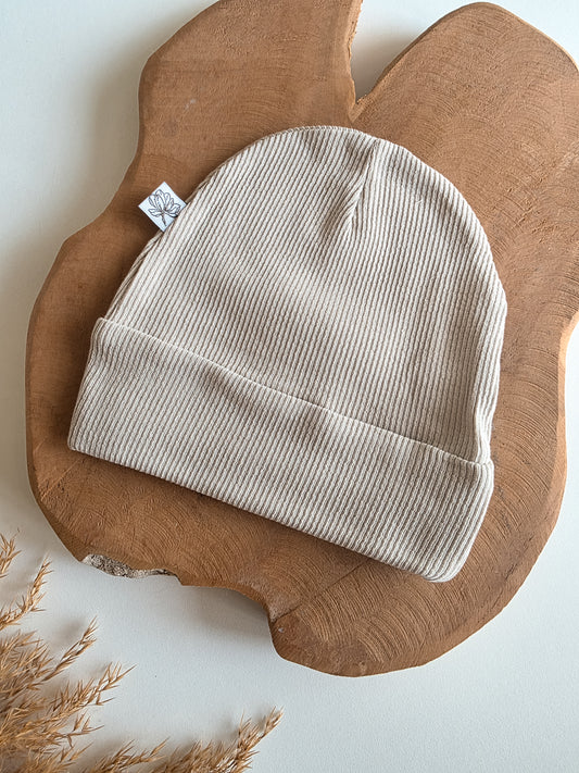 Babymuts met naam | Rib | Naturel