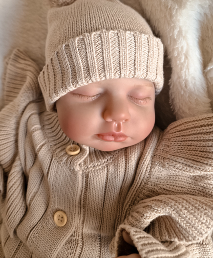 Babymuts met naam | Biologisch & Gebreid | Beige