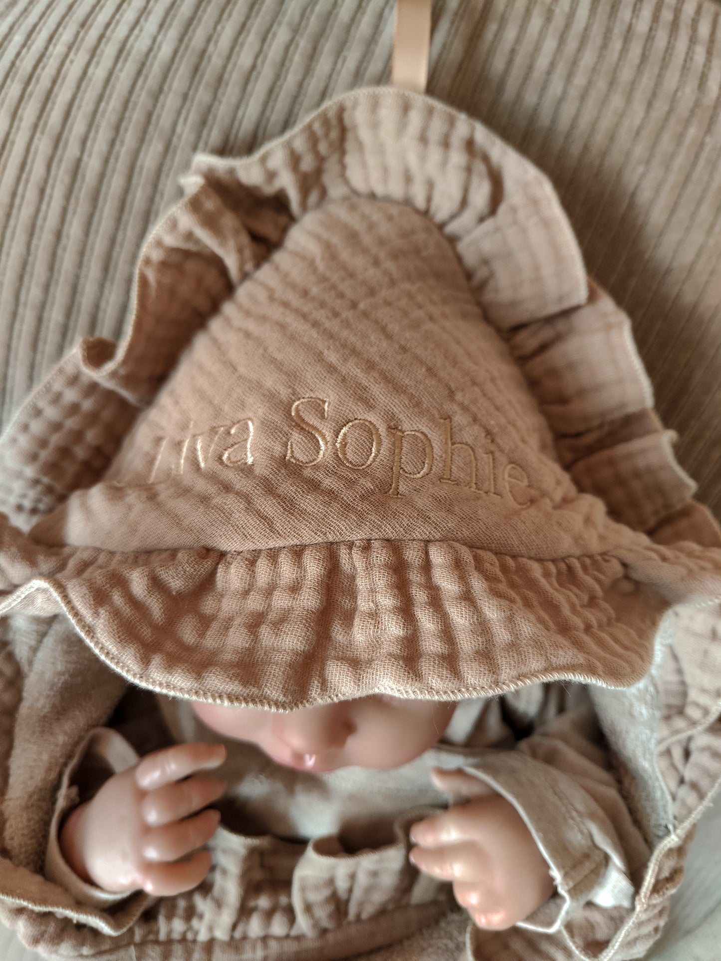 Badcape baby omslagdoek met naam | Ruffle Sandy beach bamboo