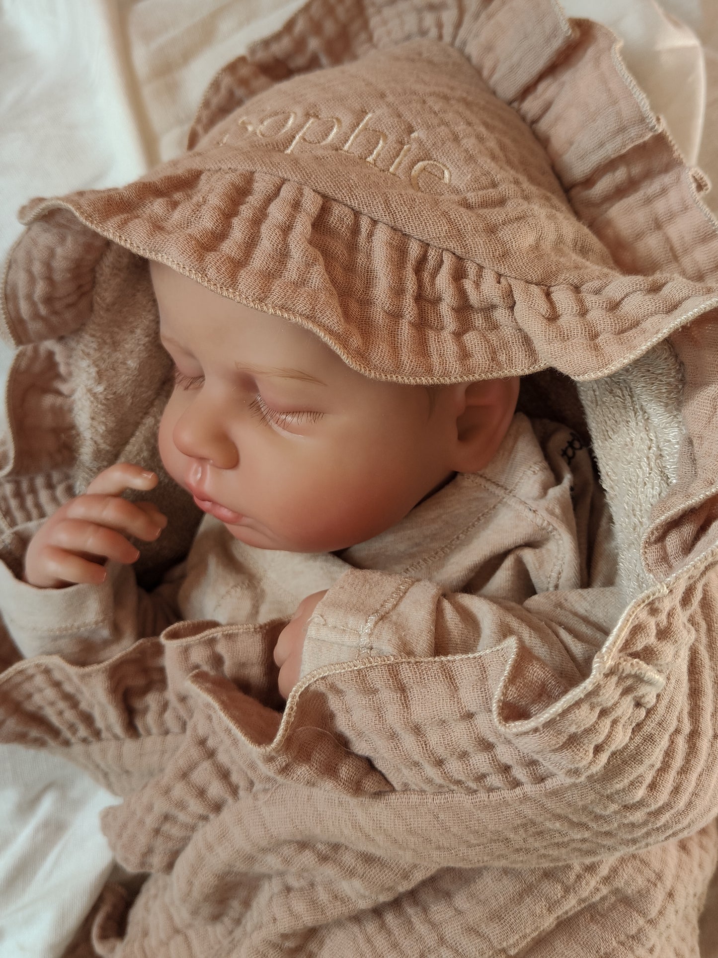 Badcape baby omslagdoek met naam | Ruffle Sandy beach bamboo