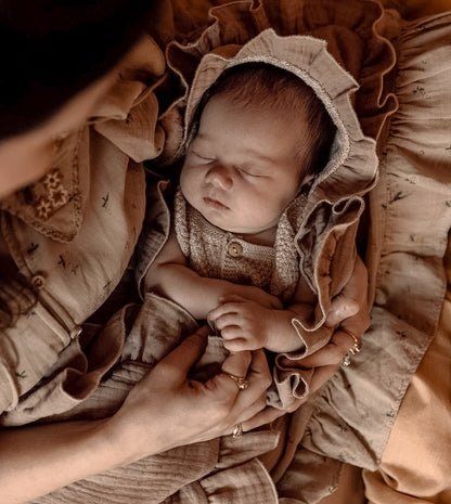 Badcape baby omslagdoek met naam | Ruffle Sandy beach bamboo