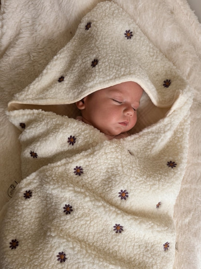 Wikkeldeken / Badcape met naam optioneel |Teddy Flower