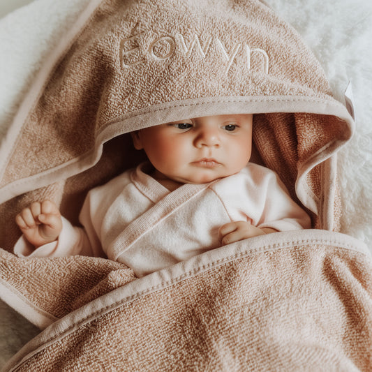 Badcape met naam | Pink blush