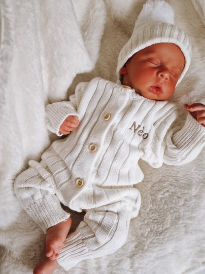 Boxpakje met naam | Biologisch Gebreid | creme