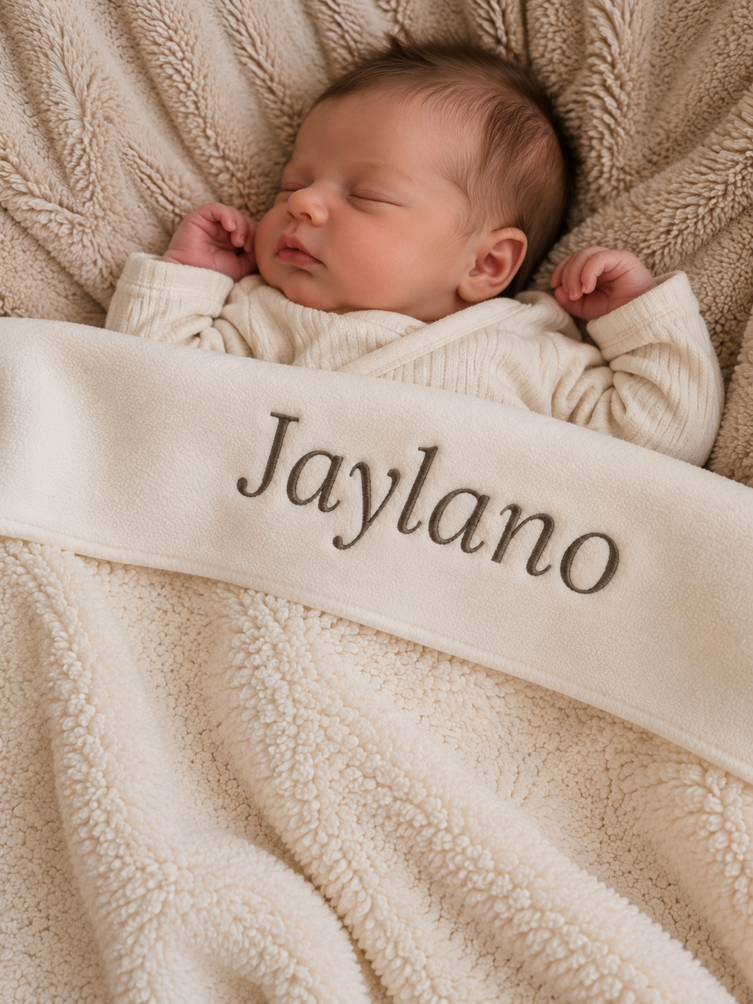 Baby deken | met naam optioneel  | Teddy Coconut