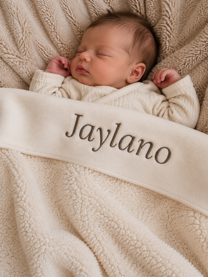 Baby deken | met naam optioneel  | Teddy Coconut