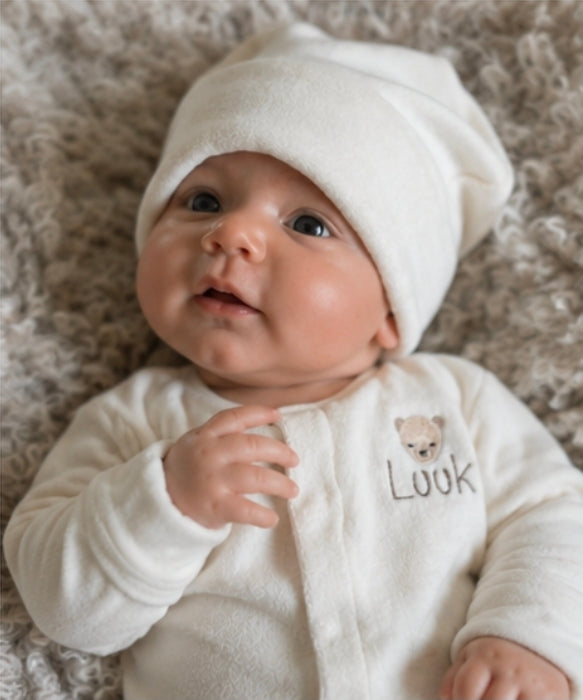 Babymuts met naam optioneel | Teddy Soft | Ivoria