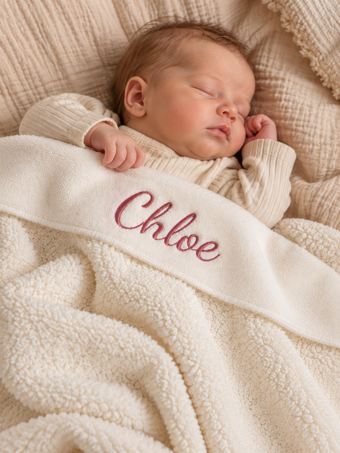 Baby deken | met naam optioneel  | Teddy Coconut