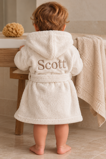 Bathrobe with name | Child | Ecru