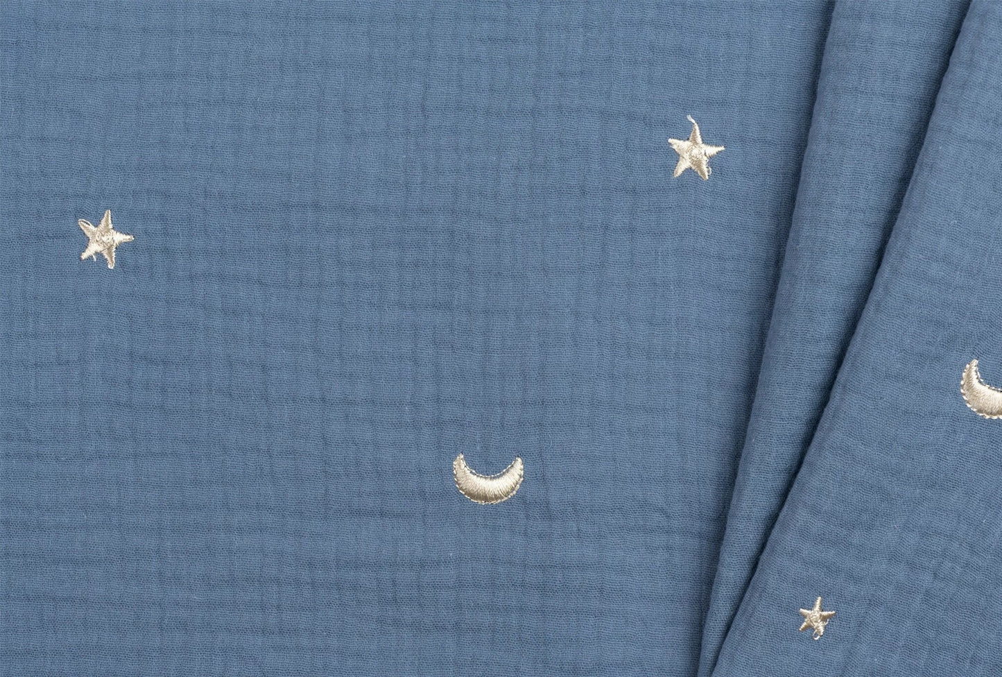 Hydrofiele doek met naam optioneel | Moon and Stars | Blue