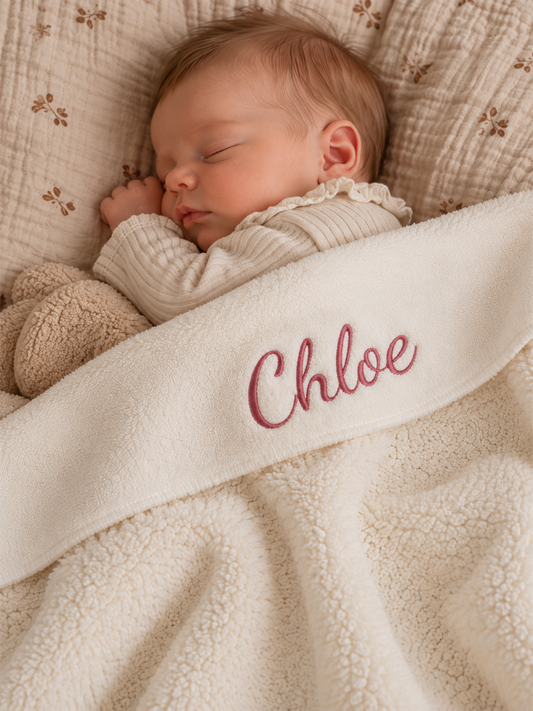 Baby deken | met naam optioneel  | Teddy Coconut
