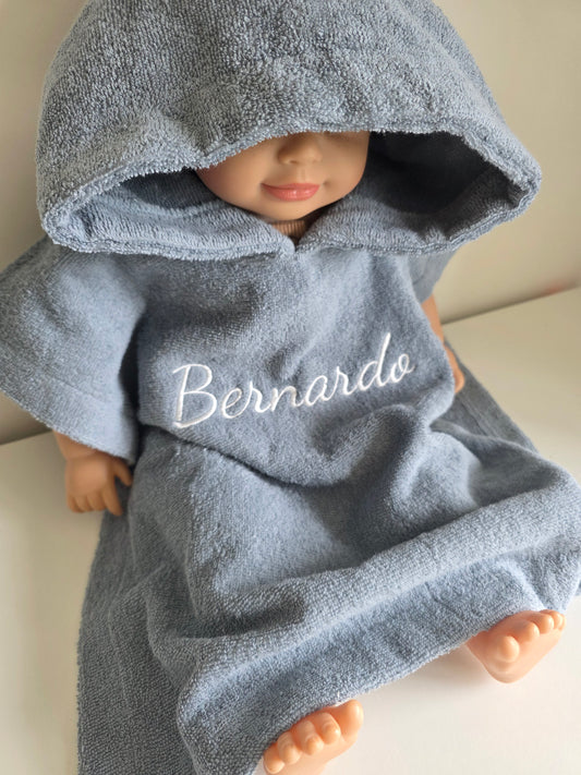 Badponcho met naam | Silky Blue