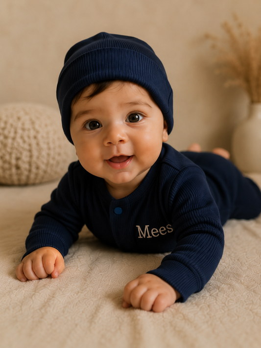 Baby muts met naam optioneel | Biologisch | Rib Space