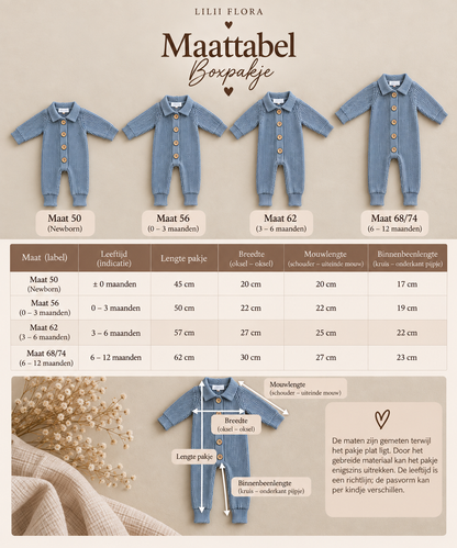 Boxpakje met naam optioneel | Polo | Denim blue
