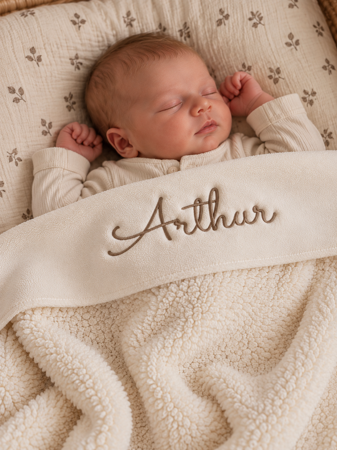 Baby deken | met naam optioneel  | Teddy Coconut