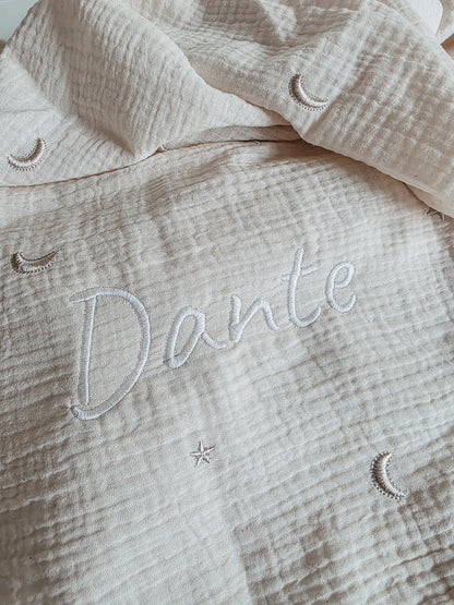 Hydrofiele doek met naam | Moon and Stars