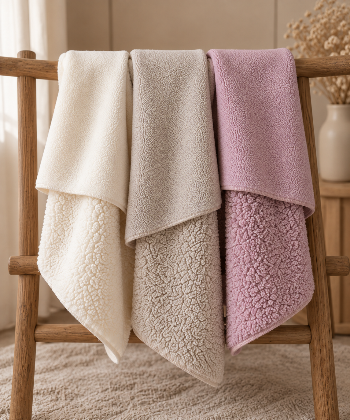 Baby deken | met naam optioneel  | Teddy Lilac rose