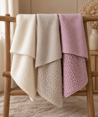Baby deken | met naam optioneel  | Teddy Lilac rose