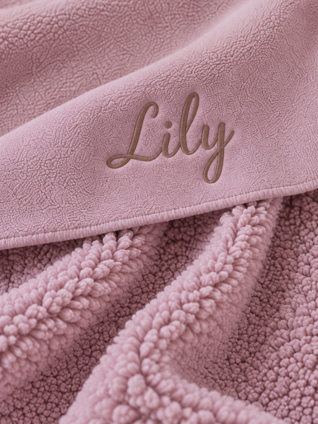 Baby deken | met naam optioneel  | Teddy Lilac rose