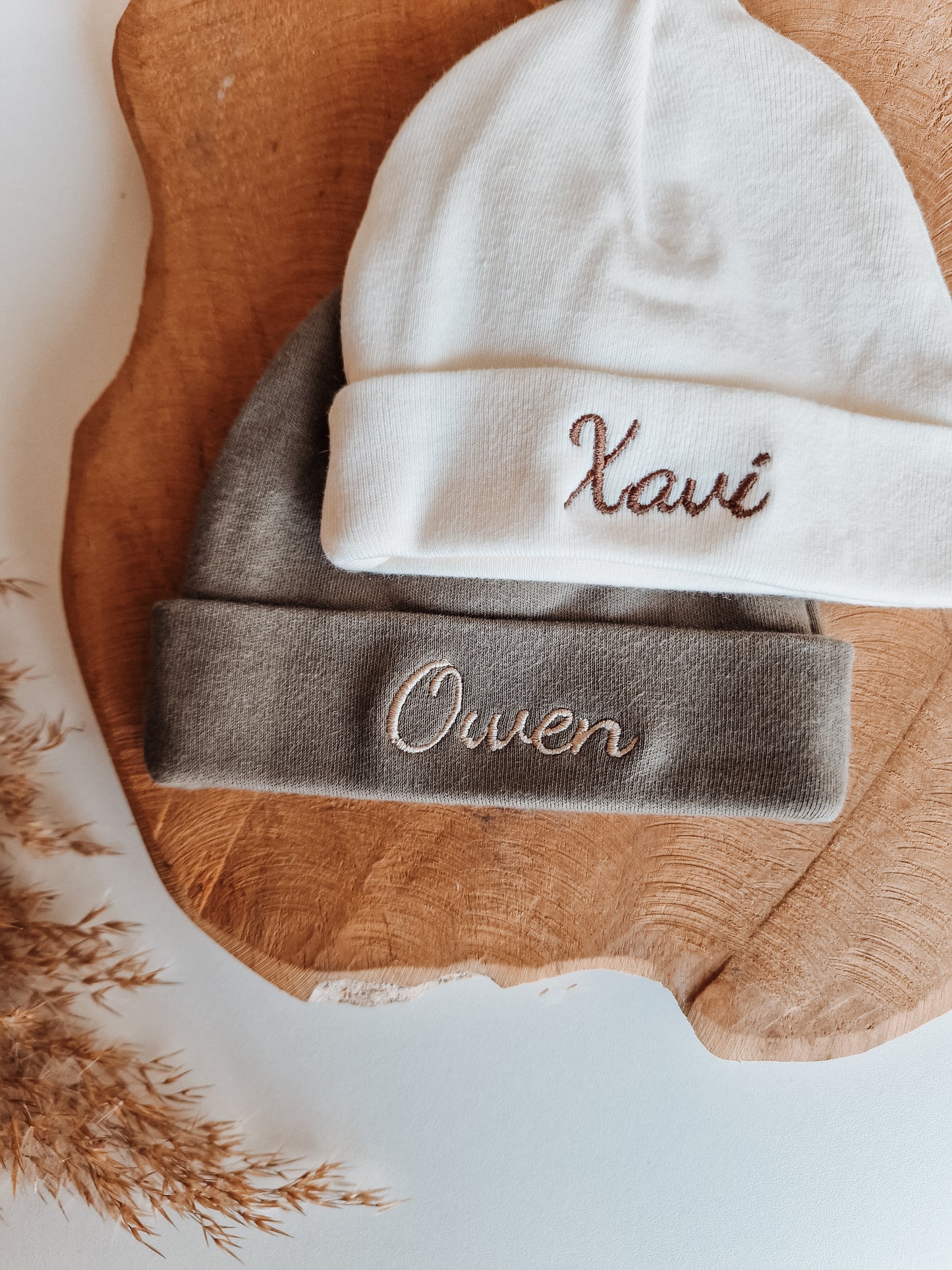 Baby hat with name | Cream