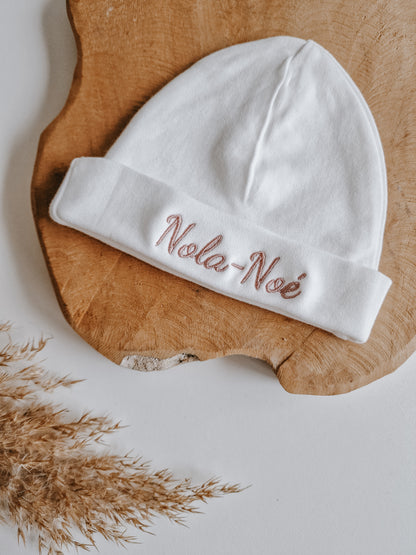 Baby hat with name | Cream