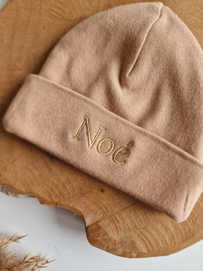 Baby hat with name | Sand