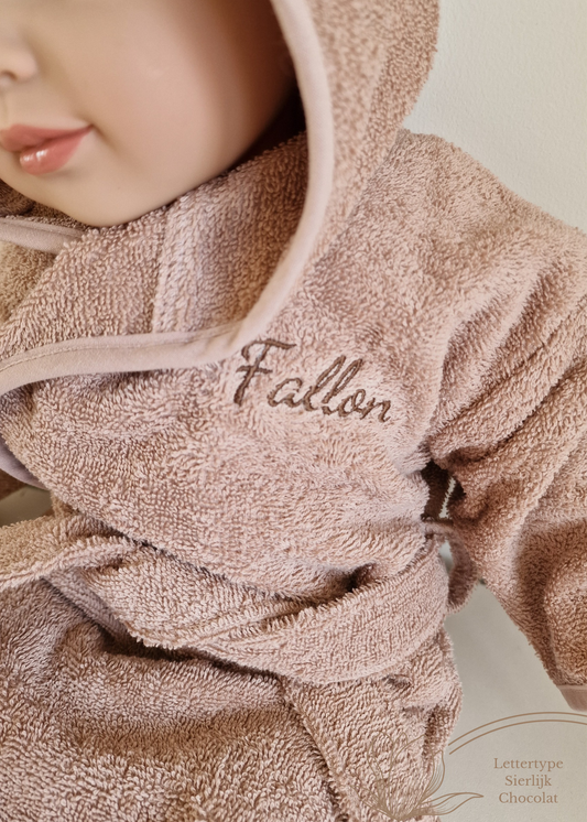 Bathrobe with name | Pink blush