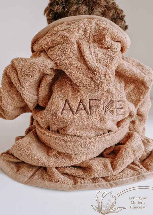 Bathrobe with name | Sand