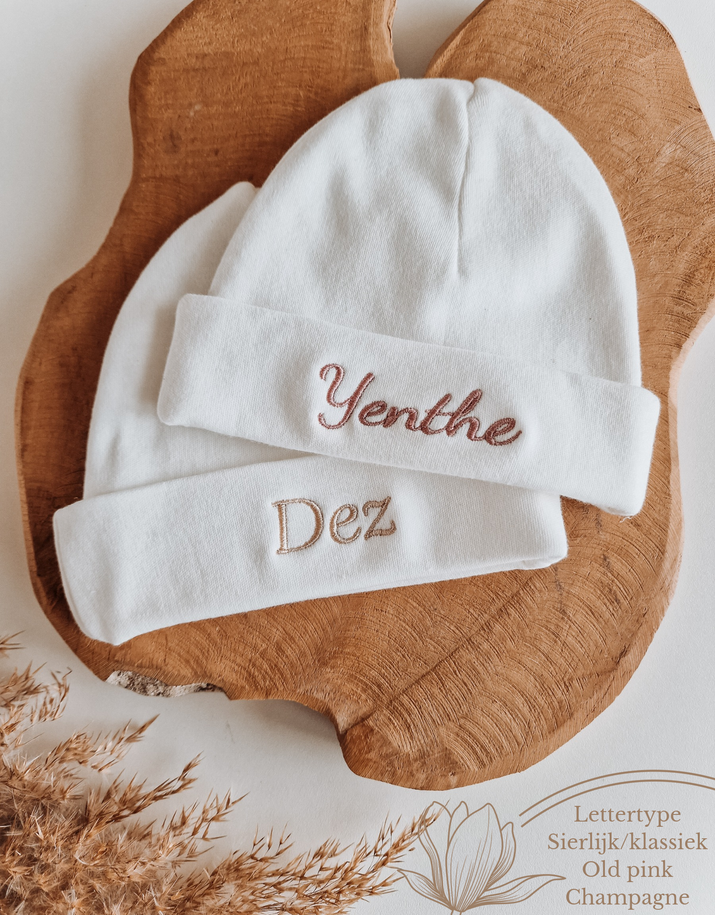 Baby hat with name | Cream