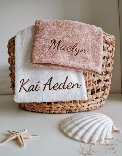 Children's towel bamboo luxury with name | Snow white