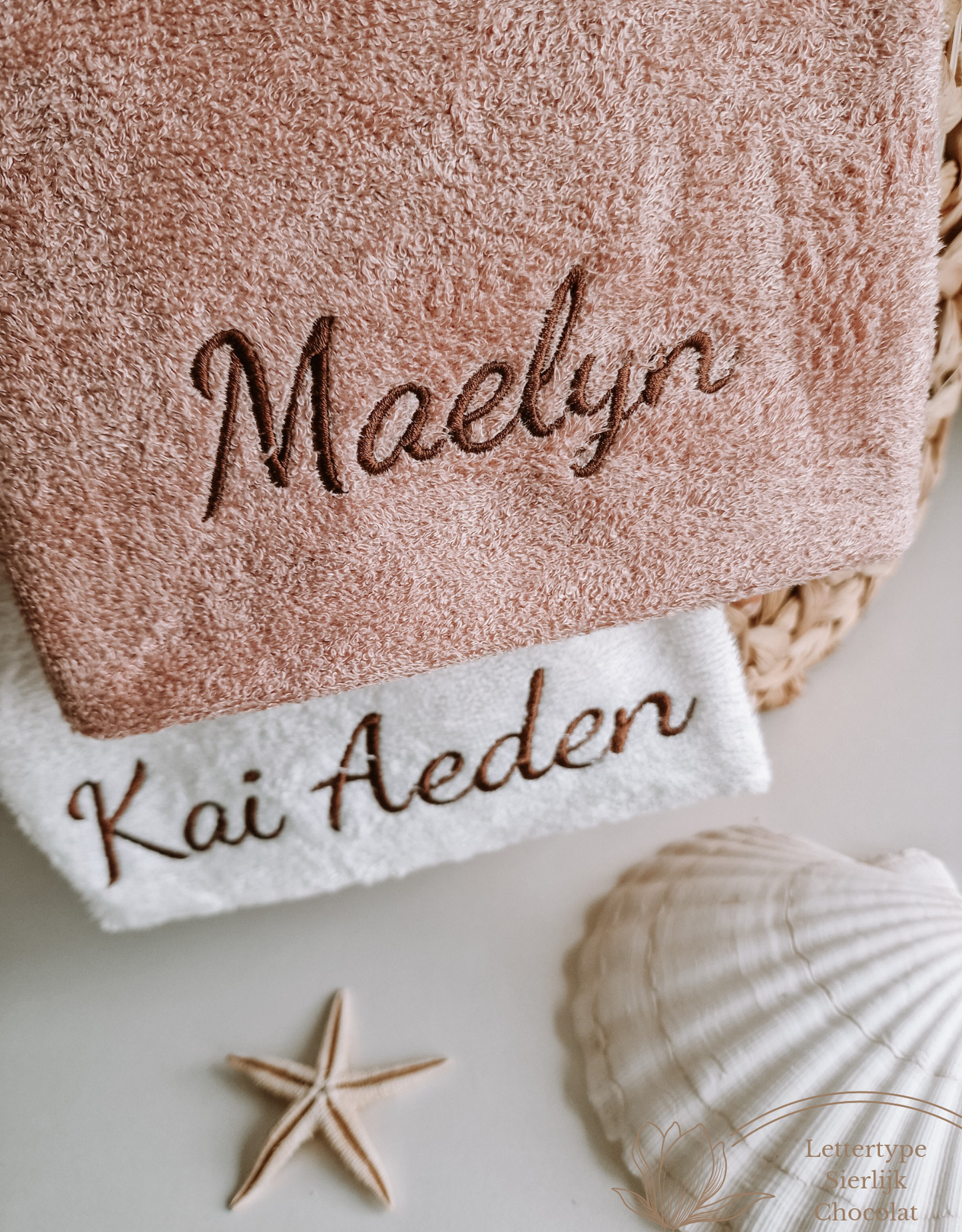 Beach towel with name Bamboo luxury | Soft pink