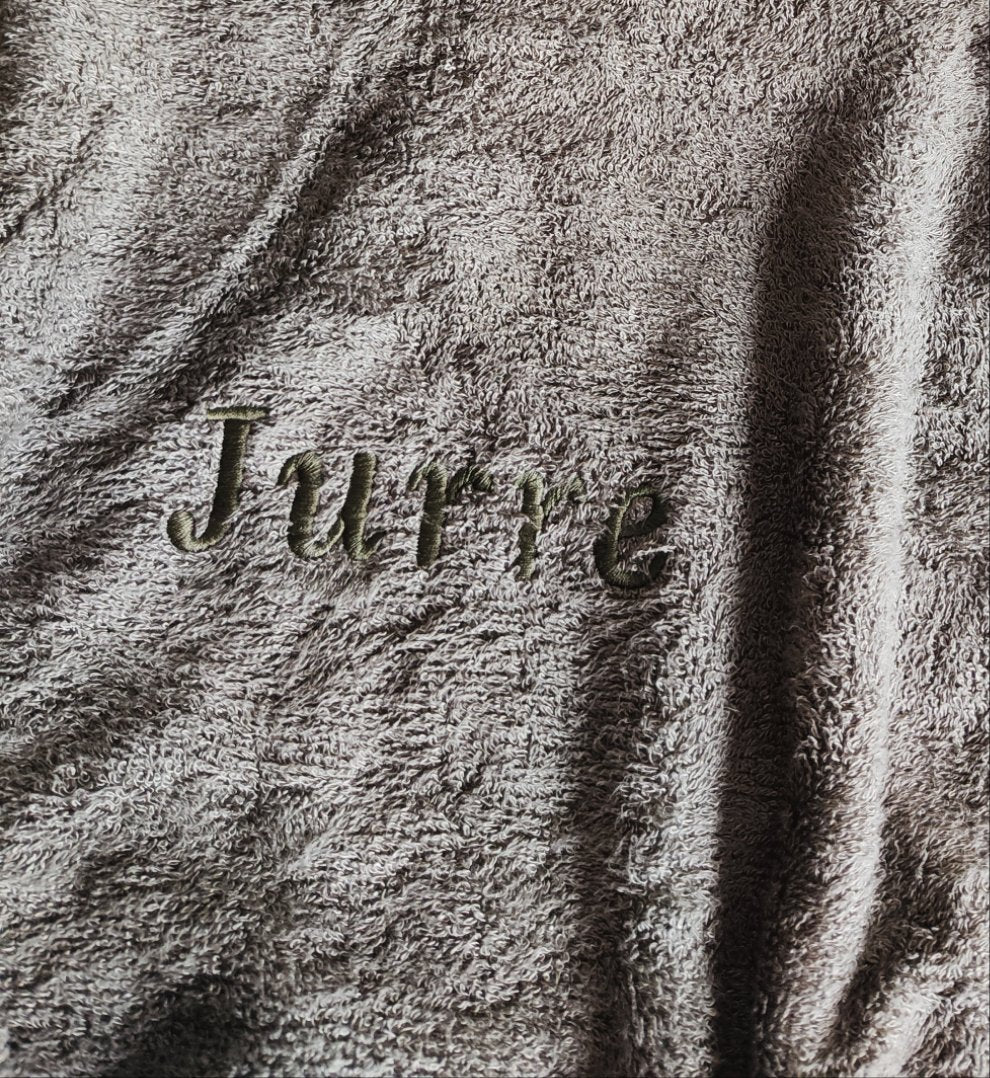 Beach towel with name Bamboo luxury | Vintage green