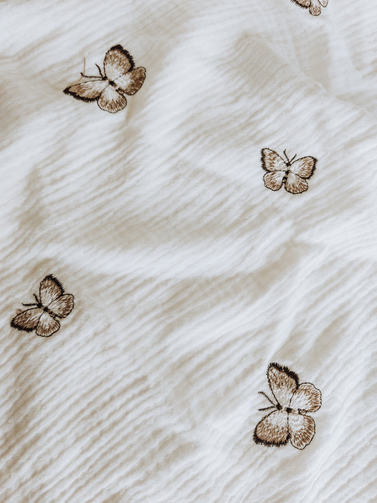 Grote XL hydrofiele doek met naam | White butterfly